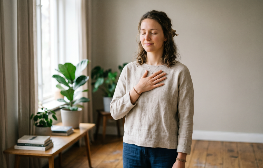 interrupting automated thoughts and decision patterns woman mindfulness