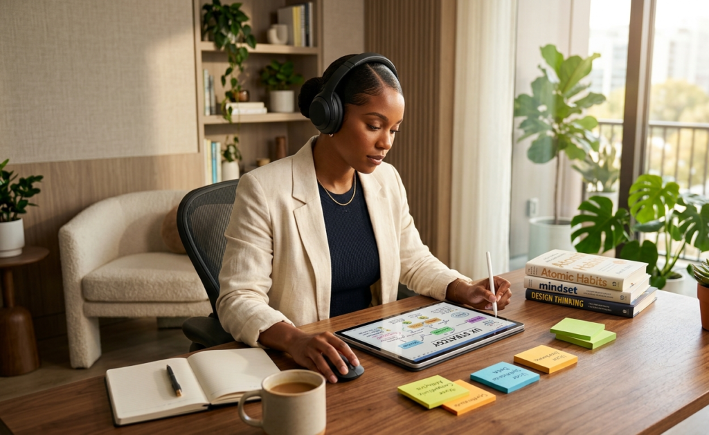 Person practicing a new skill while illustrating how the brain learns new skills faster through neuroplasticity.